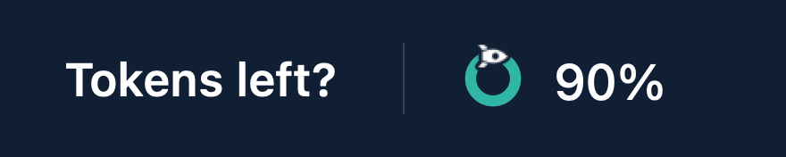 The app's real menu bar animation showing the Tokens left? usage indicator.
